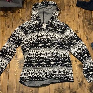 on the byas black and white hoodie